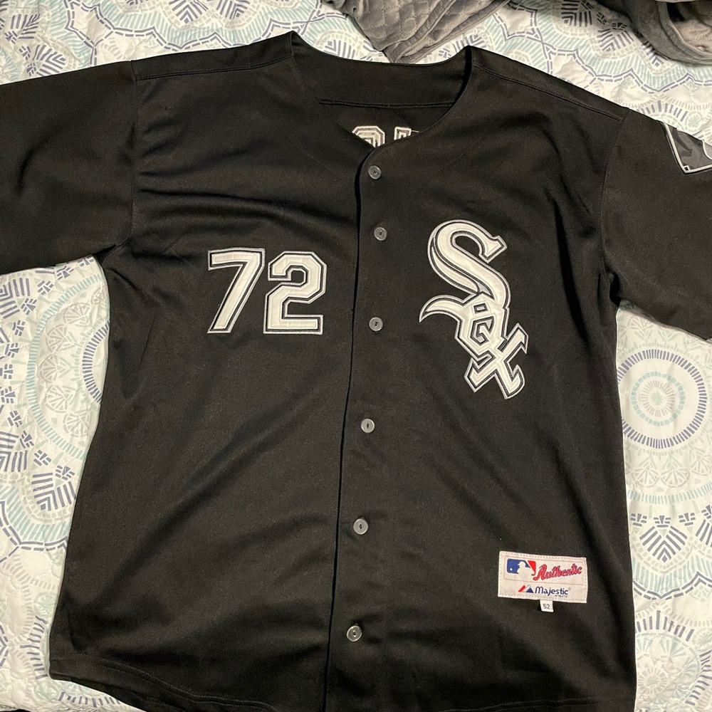 Men’s Chicago White Sox Carlton Fisk Majestic Jersey Size 52